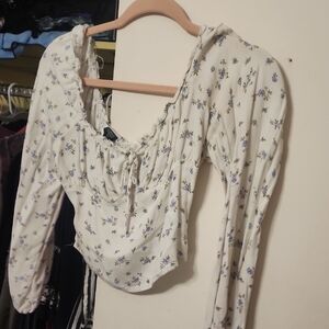 Floral White Blouse